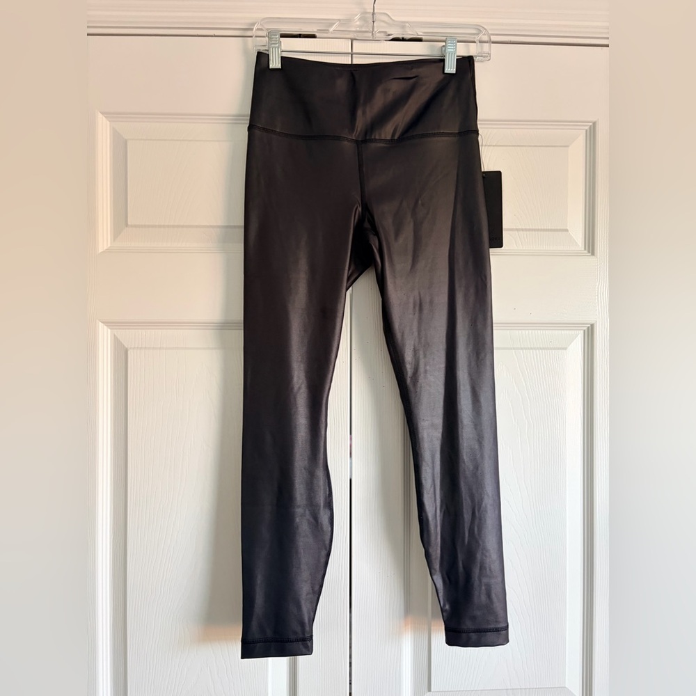 90 Degree By Reflex Faux Leather Leggings - Black